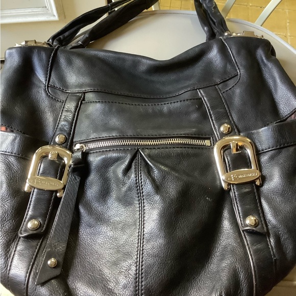 Black b.Makowsky Leather Bag with Silver hardware Excellent Condition Moto bag - Picture 7 of 12